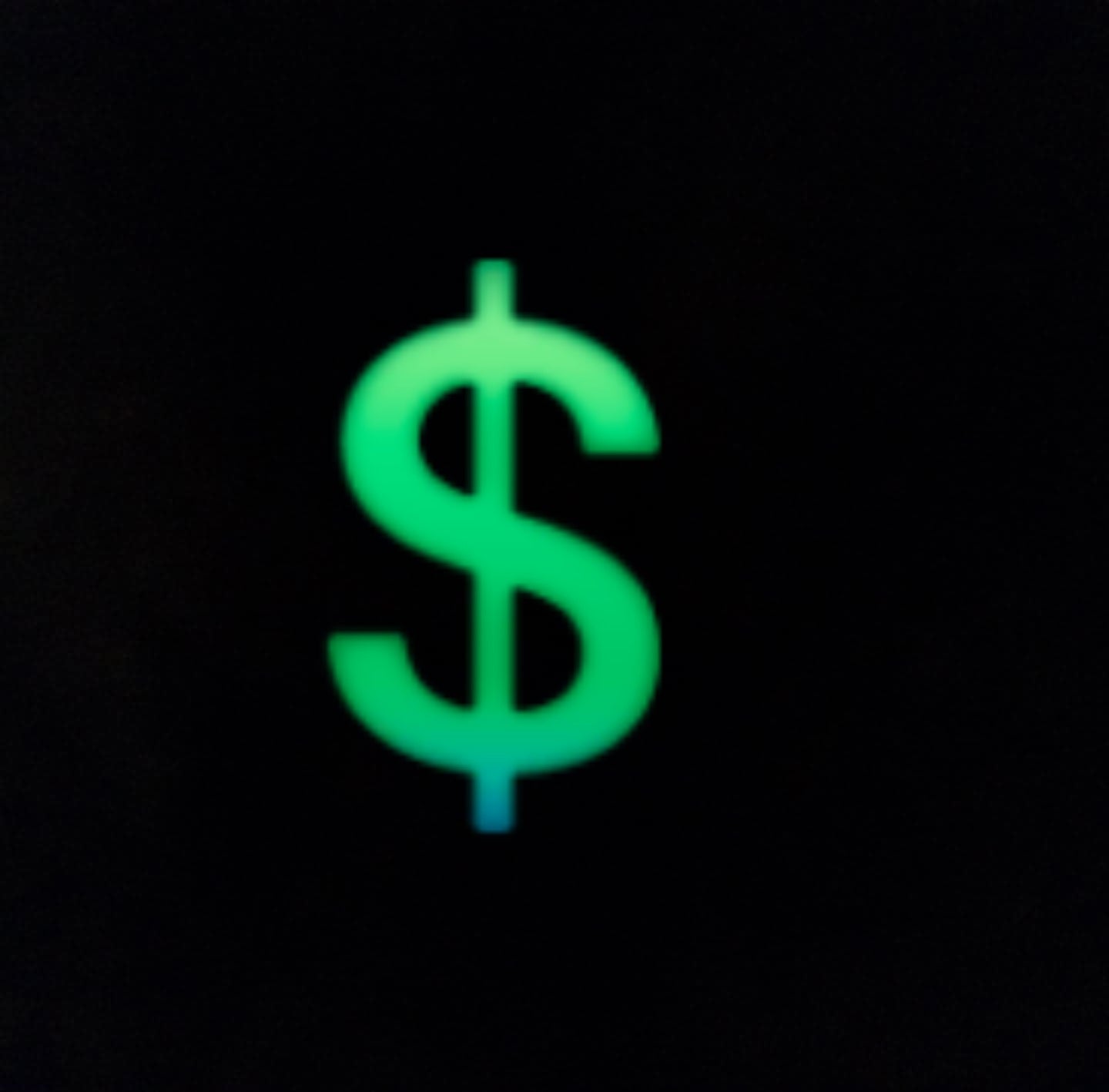 Green dollar sign on a black background